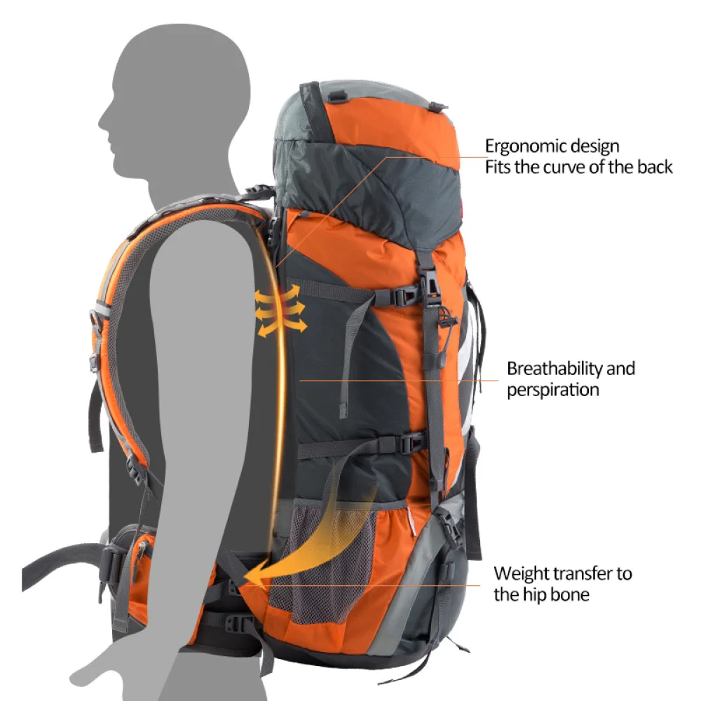 Naturehike 75L High Capacity Hiking Backpack Backwoods Outdoor Gear